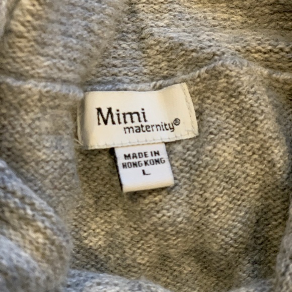 Mimi Maternity Gray Cowl Neck Sweater - L - Picture 5 of 5
